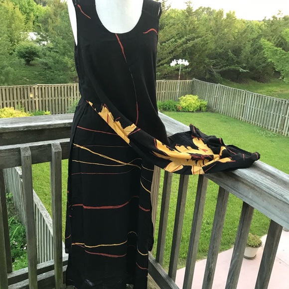 Dress big sunflower 80’s rayon - Picture 2 of 8